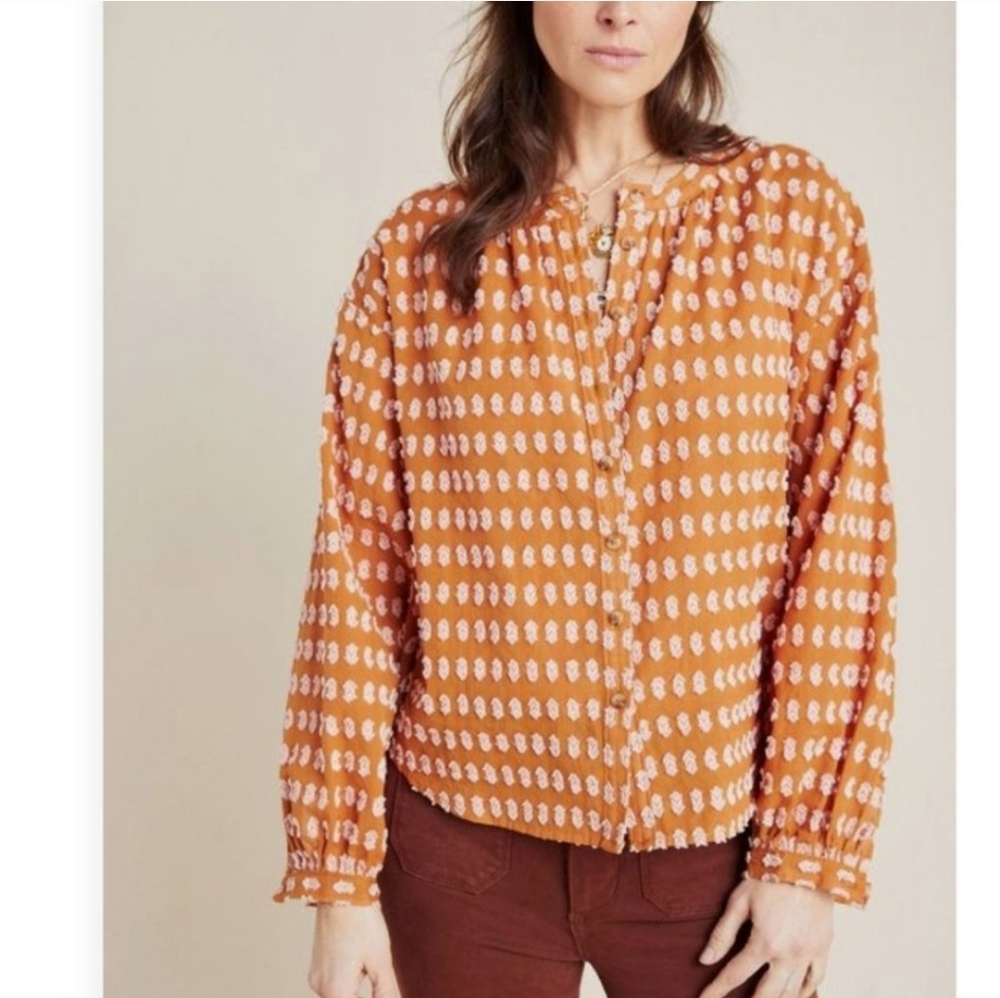 Anthropologie Pilcro Tavi Textured Button Down Sz M